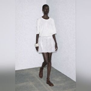 Zara Size S White Heart Polka Dot Skirt